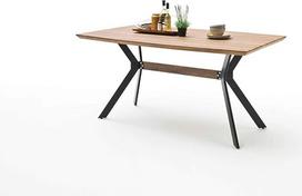 "Eliot" valgomojo stalas "Wild Oak Antique Decor" 160 x 90 / 180 x 90 cm MDF metalinis rėmas juodas (160 x 90 cm)