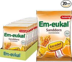 "Em-eukal Cough Drops" Šaltalankių lašai nuo kosulio, be cukraus ir laktozės, pastilės su vitaminu C, be cukraus - 20 x 75 g