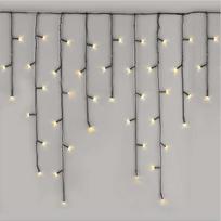 "EMOS LED Icicle Fairy Lights", 10 m kalėdinės pasakų lemputės + 5 m kabelis, 600 šviesos diodų, 8 šviesos režimai, maitinimo šaltinis, IP44, skirtos naudoti patalpose ir lauke, šiltai baltos spalvos