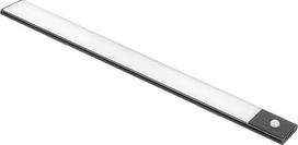 "Emuca" - LED įleidžiama lempa "Kaus Black", įkraunama per USB, su judesio jutikliu, 600 mm, juoda, plastikas ir aliuminis