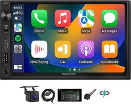 "Eonon" 7 colių dvigubo DIN radijo imtuvas, automobilinis radijo imtuvas su palydovine navigacija, skaitmeninės medijos imtuvas, belaidis "CarPlay" "Android" automobilinis "Bluetooth" USB DSP palaikymas, greitasis įkrovimas MirrorLink vaizdo įvestis / išv