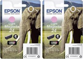 "Epson" originalus 24 dramblių rašalas (XP-750, XP-850, XP-950, XP-55, XP-760, XP-860, XP-960, XP-970), šviesiai purpurinis (2 vnt.)