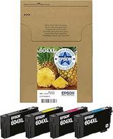 "Epson" originalus 604XL rašalas "Pineapple Multipack" 4 spalvų XL, XP-2200 XP-2205 XP-3200 XP-4205 WF2910DWF WF2930DWF WF2930DWF WF2950DWF, "EasyMail", "ReadyPrint Flex" rašalo tarifai