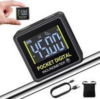 "eSynic Mini Digital Inclinometer" kišeninis kampų ieškiklis Magnetinis skaitmeninis lygių dėžutė USB įkraunamas kampų matuoklis Matavimo įrankis su LCD ekranu/V-įduba/°、% Nešiojamasis medžio apdirbimo įrankis