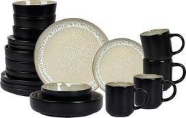 "Euro-Nordic" akmens masės indų rinkinys su reaktyviąja glazūra, "Bubble Beige
