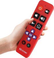 "EZclicker" universalus nuotolinio valdymo pultas su dideliais mygtukais, suderinamas su "Roku" televizoriais (raudonos spalvos), lengvai naudojamas, nesuderinamas su "Roku Stick" (2 AAA baterijos neįtrauktos)