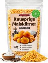 "Feinwälder" 1 kg skrudintų kukurūzų branduolių itin traškūs - skrudinti sūdyti kukurūzų užkandžiai vakarėliams ir kelionėms - kukurūzų užkandžiai, kukurūzų grūdai (1 kg, pipirai ir druska)