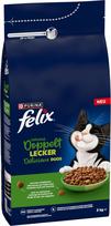 "Felix Double Delicious Inhome" sausas kačių maistas su vištiena, kalakutiena ir daržovėmis, 6 vnt. (6 x 2 kg)