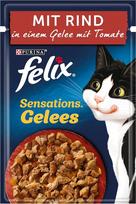 "Felix Sensations Jelly" drėgnas kačių ėdalas su jautiena ir pomidorais, 26 vnt. (26 x 85 g)
