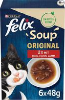 "Felix" sriuba, skaidri sriuba katėms su švelniais gabalėliais, įvairių rūšių mišinys, 8 pakuotės (8 x 6 maišeliai po 48 g)