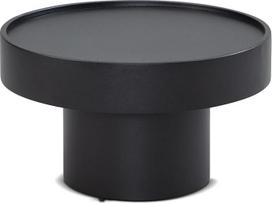 "FineBuy" dizaino apvalus kavos staliukas 60 cm, metalinis, juodas - rankų darbo aliuminio grybo formos svetainės stalas - modernus aliuminio sofos staliukas - šoninis staliukas