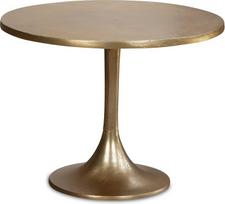 "FineBuy" dizaino kavos staliukas apvalus 60 cm metalinis auksinis - auksinis aliuminio svetainės staliukas - apvalus rankų darbo staliukas svetainei