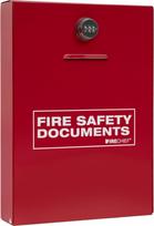 "Firechief" plonytė metalinė raudona dokumentų spinta su kombinuotu užraktu, skirta A4 ir A5 formato dokumentams, priešgaisrinė dokumentų saugykla, puikiai tinka biurams, viešiesiems pastatams ir komercinėms patalpoms