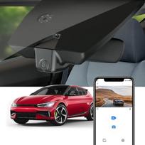 "Fitcamx Dash Cam 4K", suderinama su "Kia EV6 GT GT-Line Light Wind 2022 2023 2024 2025", originali priekinė kamera 2160P UHD vaizdo įrašas "WiFi", G jutiklis, įrašymas kilpa, naktinis matymas, WDR Dash Cam, Plug & Play, su 64GB kortele
