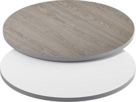 "Flash Furniture" 30 colių apvalus stalas su apverčiama laminato viršutine dalimi, baltas/pilkas