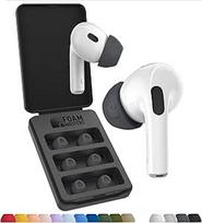 "Foam Masters" itin aukštos kokybės atminties putų ausų kištukai "AirPods Pro" 1-osios ir 2-osios kartos ausinėms, 3 poros, "Black Magic Ver 6.0", saugūs, patogūs, geriau slopina triukšmą, keičiamieji ausų kištukai, kosminės pilkos spalvos