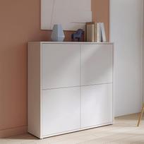 "Forte Alice Springs Highboard" 120 130 Moderni spintelė su 4 spintelėmis Gyvenamasis kambarys Miegamasis Medžio kompozitas Kašmyro smėlio spalvos 124,5 cm pločio x 121,5 cm aukščio x 34,9 cm gylio