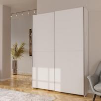 "Forte Home Nook" daugiafunkcinė spinta 150 40 Moderni stumdomų durų spinta su 2 durimis Prieškambario medžio kompozito balta 59,1" pločio x 82,7" aukščio x 15,4" gylio