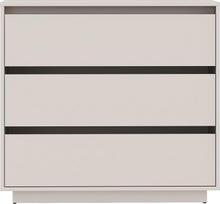 "Forte Tahoe" komoda 90 100, minimalistinė komoda su 3 stalčiais, svetainė, miegamasis, medžio kompozitas, kašmyro smėlio spalvos, 93,5 cm pločio x 96,7 cm aukščio x 41,4 cm gylio