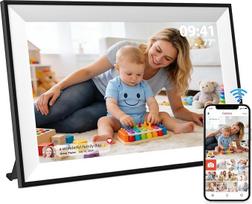 "Frameo" skaitmeninis nuotraukų rėmelis WLAN, 10,1 colio 1280 x 800 HD IPS jutiklinis ekranas, 32GB nuotraukų rėmelis, automatinis pasukimas, tvirtinimas ant sienos, dalijimasis nuotraukomis per "Frameo" programėlę, dovana tėvams / draugams, baltas