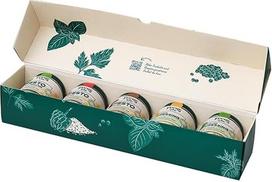 "Fuchs Spices" - "Pesto ir padažų dovanų dėžutė "Skanūs patiekalai" - 5 aukštos kokybės Viduržemio jūros regiono prieskonių mišiniai stilinguose prieskonių indeliuose - prieskonių dovana mėgėjams ir profesionaliems virėjams