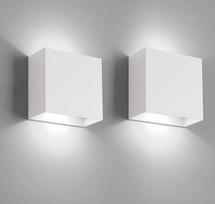 "FUPE" LED vidaus sieninis šviestuvas, 2 vnt., modernūs aukštyn ir žemyn šviečiantys žibintai, 12 W šaltai balta šviesa, 6500 K vidaus sieninis šviestuvas, 1200 LM, skirtas svetainei, miegamajam, prieškambariui (baltas)