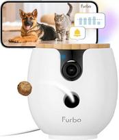 "Furbo Mini 360º" naminių gyvūnėlių kamera - išmanioji kamera ir išmaniosios funkcijos su mokamu planu: Šunų ir kačių saugumo perspėjimai, besisukantis skanėstų dalytuvas su garsiakalbiu (reikalinga prenumerata, mažiausiai 3 mėn.)