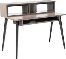 "Gator Frameworks Elite" serijos "Studio Desk" darbo vieta su 4U reguliuojamomis lentynomis ir stumdomu klaviatūros dėklu (GFW-ELITEDESK-GRY), pilka