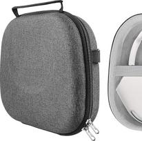 "Geekria Shield" ausinių dėklas, suderinamas su "AirPod Max" ausinių dėklu, pakaitinis kietas kelioninis dėklas su vieta išmaniajam dėklui ir priedams laikyti (tamsiai pilkas)