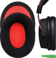 "Geekria" "HyperX Cloud II" žaidimų ausinių ausinių kilimėlio / ausų pagalvėlės / ausų kaušelių / ausų dangtelio / ausų kilimėlių remonto dalių pakaitalas (juodas / raudonas)