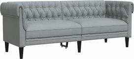 "Genérico Chesterfield" Wenjingqi-372556 3 vietų sofa, audinys, šviesiai pilka