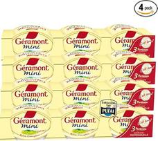 "Géramont" mini minkštasis sūris - 3 × 50 g, 4 vnt. | Prancūziškas sūris, pagamintas iš karvės pieno | Švelnus ir kreminis