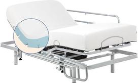 "Gerialife®" 5 pakuočių sustiprinto sujungimo lova su viskoelastiniu čiužiniu (105x190, belaidis nuotolinio valdymo pultas + turėklai)