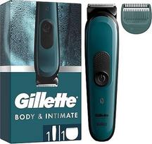 "Gillette Intimate" elektrinis kūno skustuvas "i3" vyrams intymioms vietoms, "SkinFirst" intymių vietų skustuvas, trimeris su aštriais ašmenimis, atsparus vandeniui, belaidis, skirtas naudoti sausai ir šlapiai