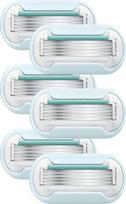 "Gillette Venus Deluxe Smooth Sensitive" moteriškų skustuvų peiliukų papildymai - 5 peiliukai, skirti ilgiau išliekančiam sklandžiam skutimuisi