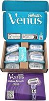 "Gillette Venus Deluxe Smooth Swirl" 10 atsarginių peiliukų moterims (5 peiliukai), skirti švelniam, drėkinančiam ir minkštam skutimuisi, odos pagalvėlė, dovanų idėja