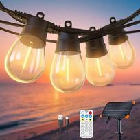 "GlobaLink" Saulės šviesos žibintai 32M S14 Dimmable Solar Powered su nuotolinio valdymo pulteliu IP65 Vandeniui atsparūs lauko saulės žibintai su 8 režimais ir laikmačiu sodui, terasai, pavėsinei