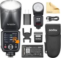 "Godox V100-C V100 C" apvali galvutė fotoaparato blykstei TTL Speedlite 2.4G belaidis TTL Speedlight stroboskopas, 100 Ws HSS 1/8000s su ličio jonų baterija, skirtas "Canon" fotoaparatams