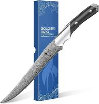 "Golden Bird" 20 cm filė peilis, profesionalus iškaulinėjimo peilis, pagamintas iš 67 sluoksnių japoniško damaskinio plieno, aštrus žuvies peilis, pagamintas iš aukštos anglies super plieno, su dovanų dėžute - gulbės serija