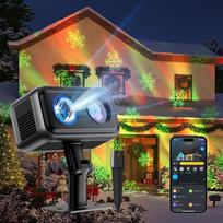 "Govee" lauko projektoriaus šviesa, RGBW trijų spalvų lazerinė šviesa su 50+ scenos režimų visiems festivaliams, išmanioji IP65 vandeniui atspari "Aurora" projektoriaus šviesa, veikia su "Alexa", "Matter", "Google Assistant