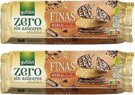 "Gullon Zero" | ploni avižiniai sausainiai be cukraus su pienišku šokoladu | 2 pakuotės po 150 g