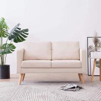 "GuyAna" 2 sėdimų vietų sofa audinys Kreminė balta maža futoninė sofa lova Modulinė sofa Meilės sėdynė Dvi sofos
