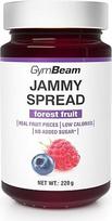 "GymBeam Jammy Spread" - želė užtepėlė be cukraus, vaisių užtepėlė su vaisių gabalėliais, be riebalų, mažai kalorijų, idealiai tinka lieknėjant, skaniai saldi, puikiai tinka duonai, košėms ir desertams (220 g, miško vaisiai)