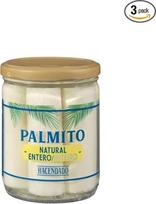 "Hacendado" visos palmių šerdys (Palmito) - aukščiausios kokybės - 3 pakuotės - 3 410 g stiklinės (250 g svoris) - švelnios ir minkštos - idealiai tinka gurmaniškoms salotoms ir veganiškai virtuvei