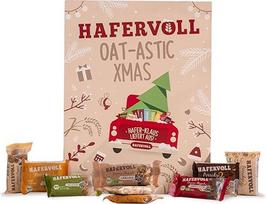 "Hafervoll" advento kalendorius 2025-22 skanūs avižiniai batonėliai, grūdų batonėliai ir du siurprizai - apima klasikinius "Flapjacks", "Porridge2Go
