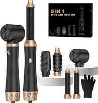 "Hairstyler 5-in-1", "Airstyler" plaukų stiliatorius 1000 W plaukų džiovintuvas su oro šepetėliu, apvaliu šepetėliu, plaukų džiovintuvu, garbanojimo žnyplėmis, plaukų tiesinimo šepetėliu, 3 temperatūrų plaukų stiliumi, skirtu plaukų apimčiai