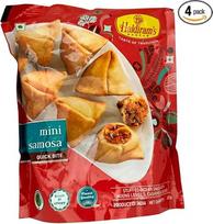 "Haldiram's" - "Mini Samosa" (4 pakeliai po 200 g) - traškios mini samososos su sultingu įdaru - idealus užkandis vakarėliams ir tarp jų