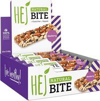 "HEJ Bite" ekologiškas riešutų batonėlis - mažai angliavandenių turintis užkandis su riešutais - veganiškas energinis batonėlis su migdolais ir anakardžiais - be glitimo - mėlynių 12 x 40 g