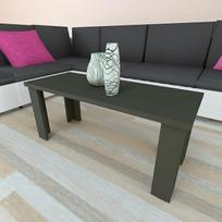 "Henor" medinis kavos staliukas 100 x 40 x 44 cm Vidurio stalas Svetainės valgomojo stalas Miegamojo stalas Lovos pagrindas Grafitinis matinis