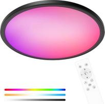 "hepside" LED lubų šviestuvas su nuotolinio valdymo pulteliu, 24 W skersmens 30 cm RGB LED lubų šviestuvas, keičiantis spalvą, 3000 K - 6500 K apvalus lubų šviestuvas, plokščias 2400 LM, skirtas miegamajam, vonios kambariui, svetainei